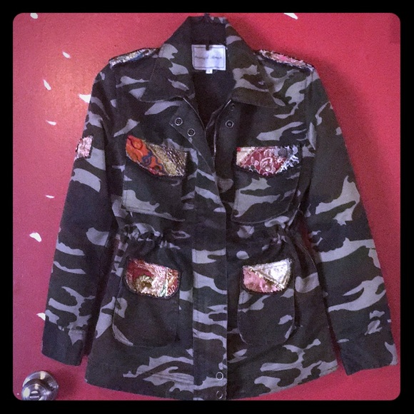NEW Beautiful Stories Camo Embroidered Jac… - Picture 2 of 8